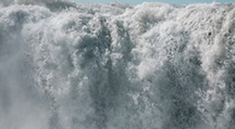 Churning waterfall illustrating automated data structuring